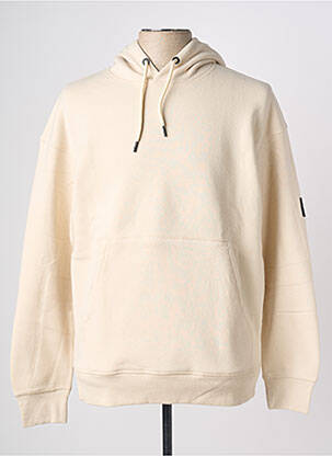 Sweat-shirt à capuche poches manches longues beige JACK & JONES homme