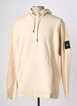 Sweat-shirt à capuche poches manches longues beige clair JACK & JONES homme