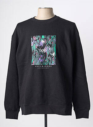 Sweat-shirt stretch manches longues noir JACK & JONES homme