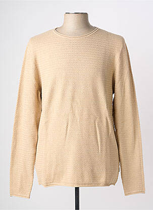 Pull stretch manches longues beige JACK & JONES homme