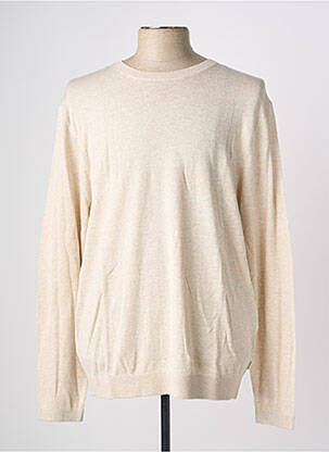 Pull stretch manches longues beige JACK & JONES homme