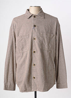 Chemise manches longues beige JACK & JONES homme