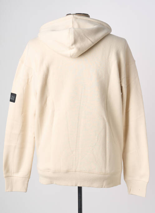 Sweat-shirt à capuche poches manches longues beige JACK & JONES homme