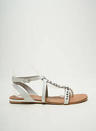 Sandales/nu pieds chiquet talon plat jusqu'à 3cm blanc L'ATELIER TROPÉZIEN femme