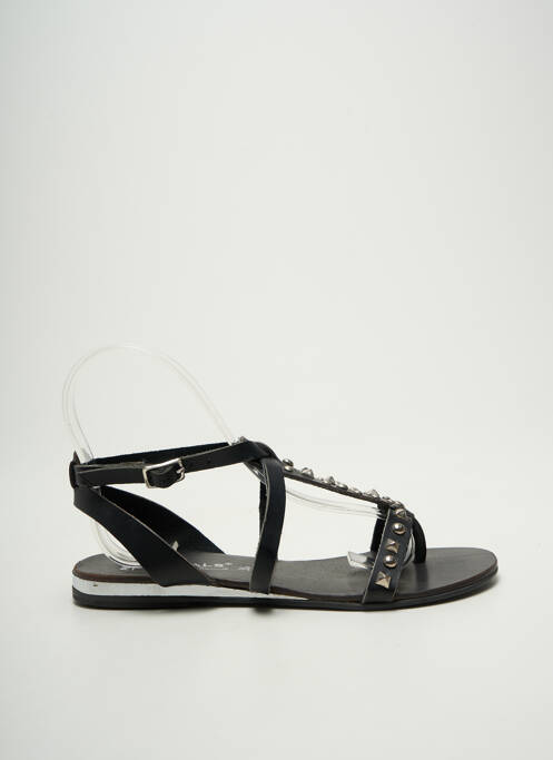 Sandales/nu pieds chiquet talon plat jusqu'à 3cm noir L'ATELIER TROPÉZIEN femme