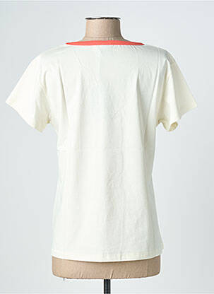 T-shirt sérigraphie floquée manches courtes blanc NINE TEES femme