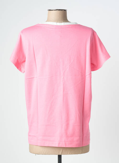 T-shirt sérigraphie floquée manches courtes rose NINE TEES femme