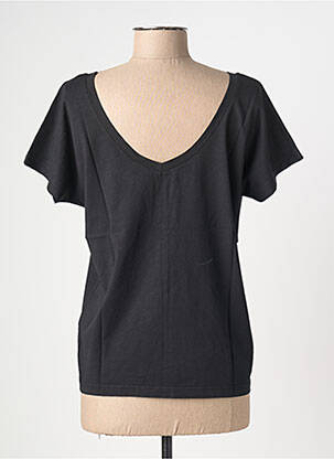 T-shirt sérigraphie floquée manches courtes noir NINE TEES femme