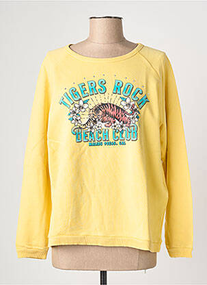 Sweat-shirt manches longues manches longues jaune NINE TEES femme