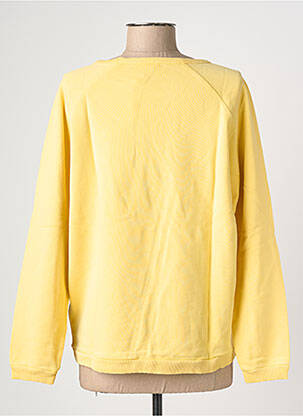 Sweat-shirt sérigraphie floquée manches longues jaune NINE TEES femme