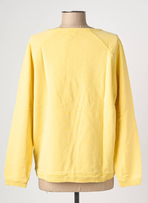 Sweat-shirt sérigraphie floquée manches longues jaune NINE TEES femme