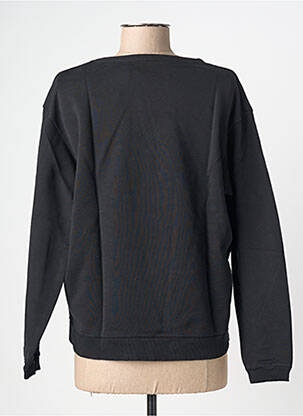 Sweat-shirt sérigraphie floquée manches longues noir NINE TEES femme