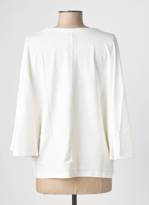 T-shirt coupe droite manches 3/4 blanc NINE TEES femme