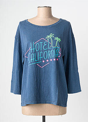 T-shirt manches 3/4 manches 3/4 bleu NINE TEES femme