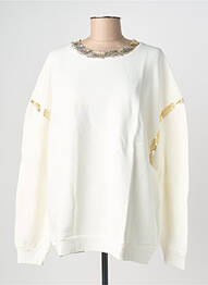 Sweat-shirt manches longues manches longues blanc NINE TEES femme