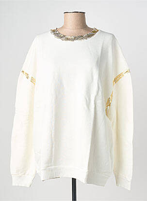 Sweat-shirt manches longues manches longues blanc NINE TEES femme
