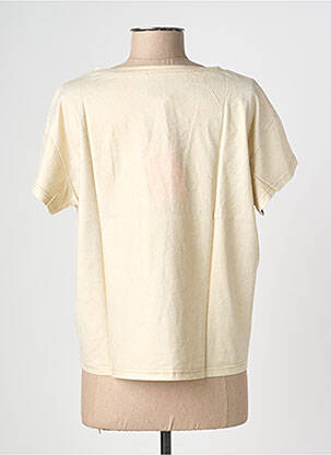 T-shirt sérigraphie floquée manches courtes jaune NINE TEES femme