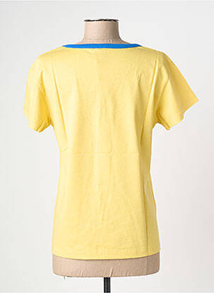 T-shirt sérigraphie floquée manches courtes jaune NINE TEES femme