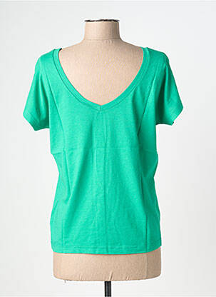 T-shirt sérigraphie floquée manches courtes vert NINE TEES femme