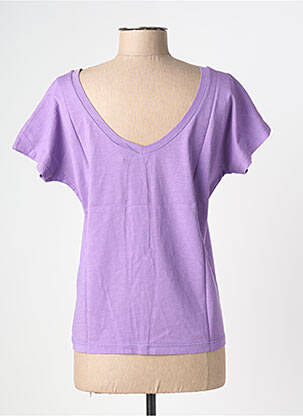 T-shirt sérigraphie floquée manches courtes violet NINE TEES femme