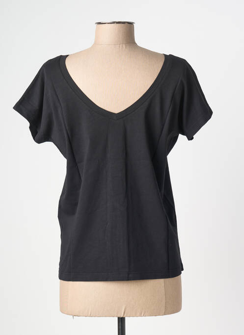 T-shirt sérigraphie floquée manches courtes noir NINE TEES femme