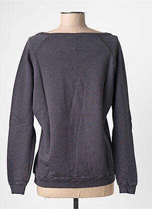 Sweat-shirt sérigraphie floquée manches longues noir NINE TEES femme