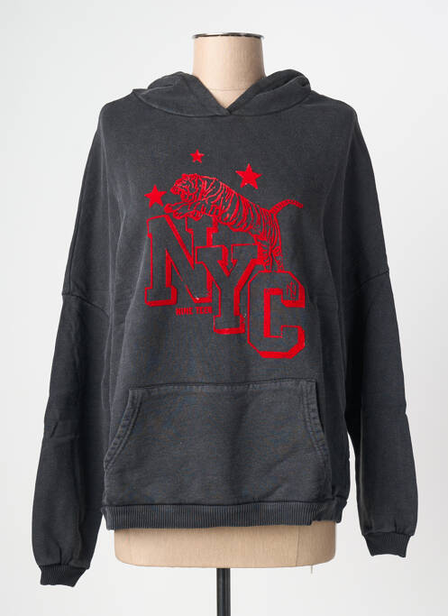 Sweat-shirt à capuche gris NINE TEES femme