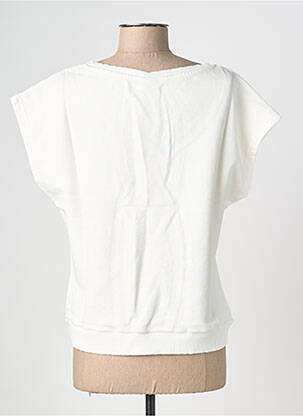 T-shirt col v manches courtes blanc NINE TEES femme