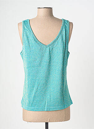 Débardeur col v sans manche bleu NINE TEES femme