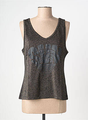 Débardeur col v sans manche noir NINE TEES femme
