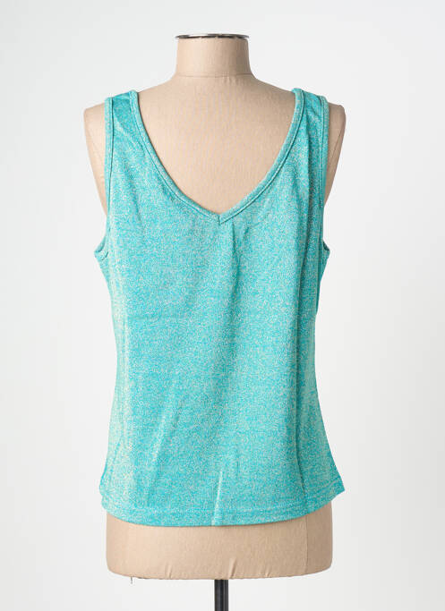 Débardeur col v sans manche bleu NINE TEES femme