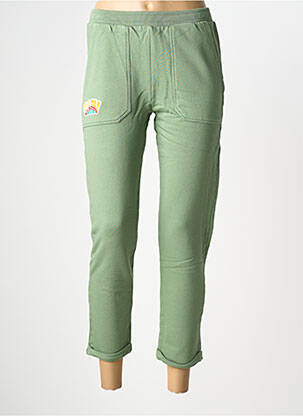 Pantalon 7/8 taille élastique taille normale vert NINE TEES femme