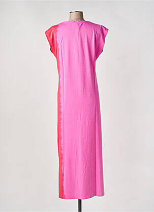 Robe longue manches courtes manches courtes rose NINE TEES femme