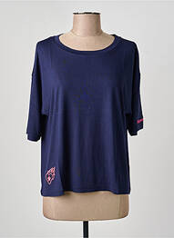 T-shirt coupe droite manches courtes bleu NINE TEES femme