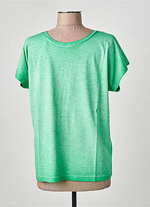 T-shirt coupe droite manches courtes vert NINE TEES femme