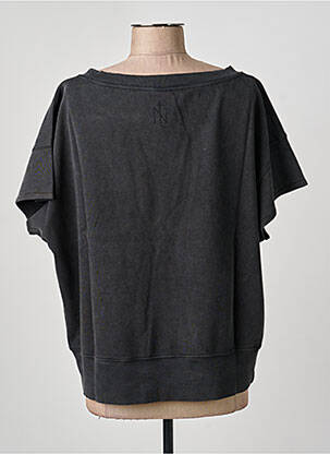 Sweat-shirt maille semi-opaque manches courtes noir NINE TEES femme