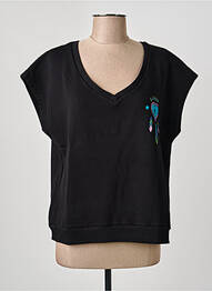 Sweat-shirt stretch manches courtes noir NINE TEES femme