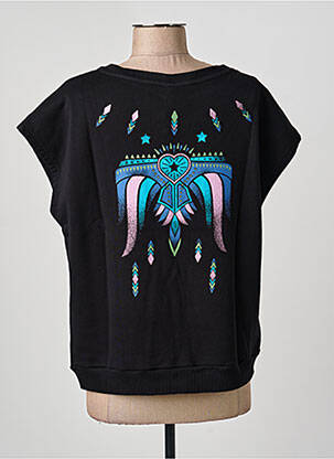 Sweat-shirt stretch manches courtes noir NINE TEES femme