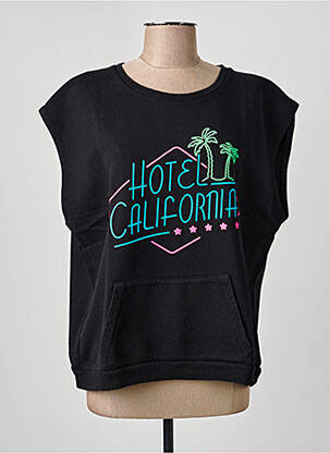 Sweat-shirt stretch manches courtes noir NINE TEES femme