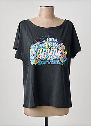 T-shirt coupe droite manches courtes noir NINE TEES femme