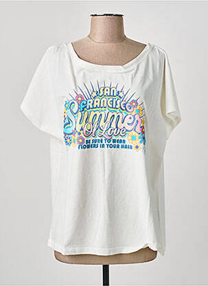T-shirt coupe droite manches courtes beige NINE TEES femme