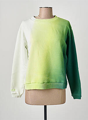 Sweat-shirt stretch manches longues vert NINE TEES femme