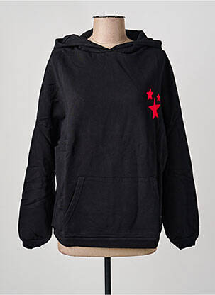 Sweat-shirt à capuche stretch manches longues noir NINE TEES femme