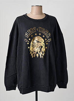 Sweat-shirt stretch manches longues noir NINE TEES femme