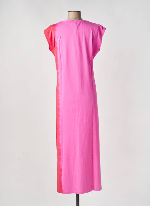 Robe longue manches courtes manches courtes rose NINE TEES femme
