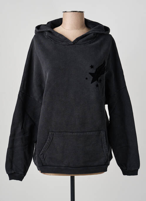 Sweat-shirt à capuche noir NINE TEES femme