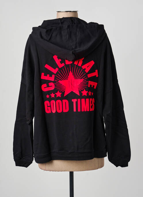 Sweat-shirt à capuche noir NINE TEES femme