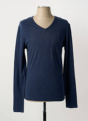 T-shirt coupe cintrée manches longues bleu ELEVEN PARIS homme