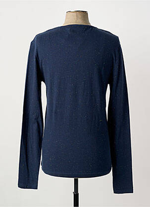 T-shirt coupe cintrée manches longues bleu ELEVEN PARIS homme