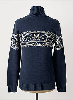 Pull maille tricot manches longues bleu KAPORAL homme